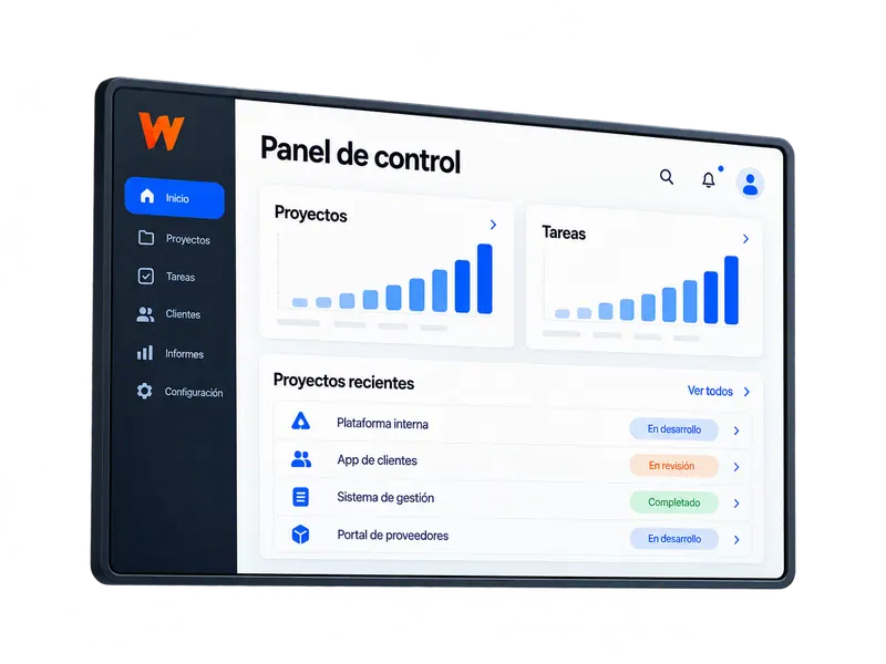 Ilustración de un sistema administrativo conectado